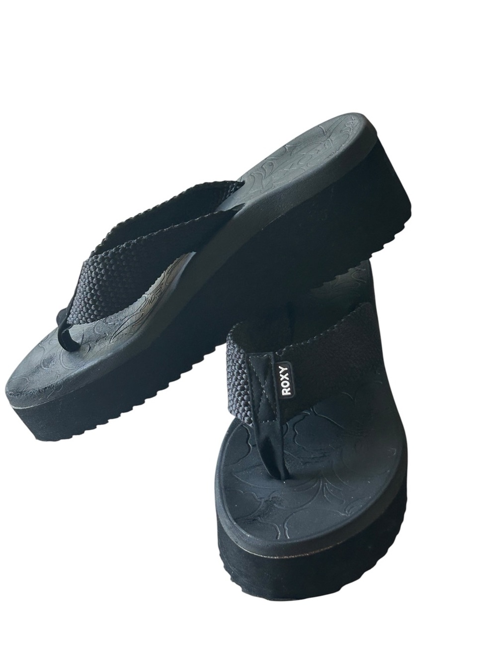 Roxy KALLI II Thick Platform Wedge Sandals Black Slip On Size 11 - Picture 6 of 14